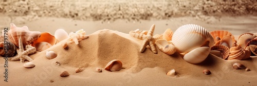 Banner, Holidays, Seasons, Festivals, Social Media, Website seashells beach, Banner, Canva, Website Header, Slider Image, Squarespace Banner 