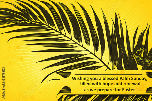 Palm sunday greeting card. AI-generated image.