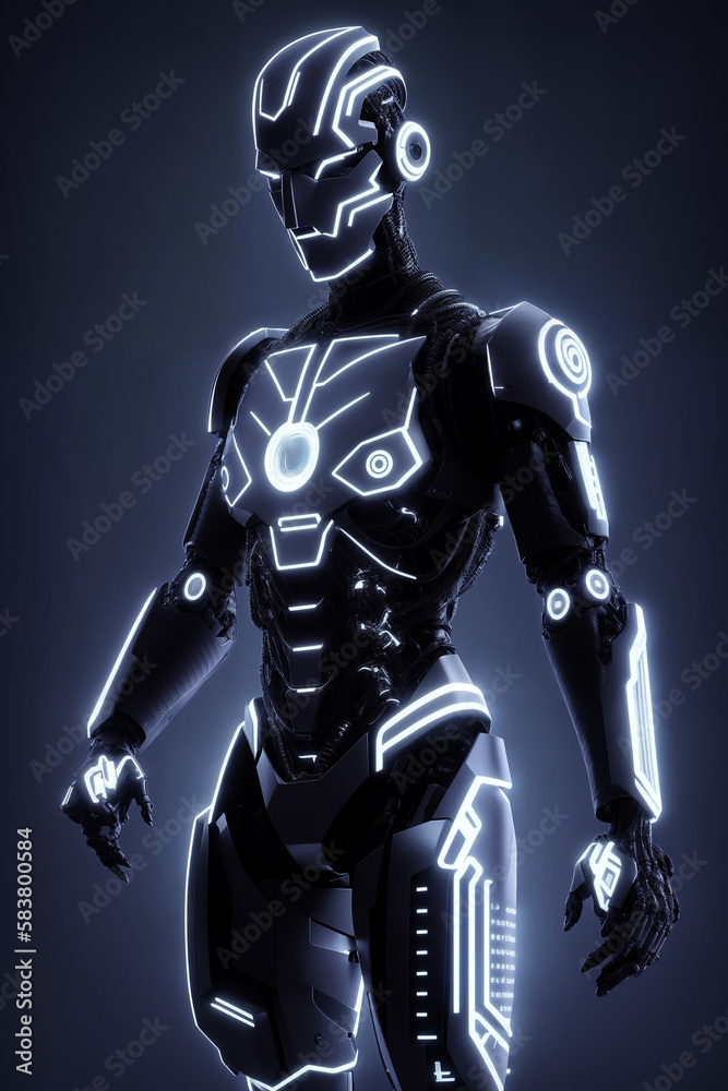 cyborg robot science fiction created with Generative AI technology cyborg robot science fiction created with Generative AI technology