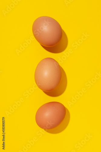Ingredient for cooking dishes- eggs, top view © Atlas