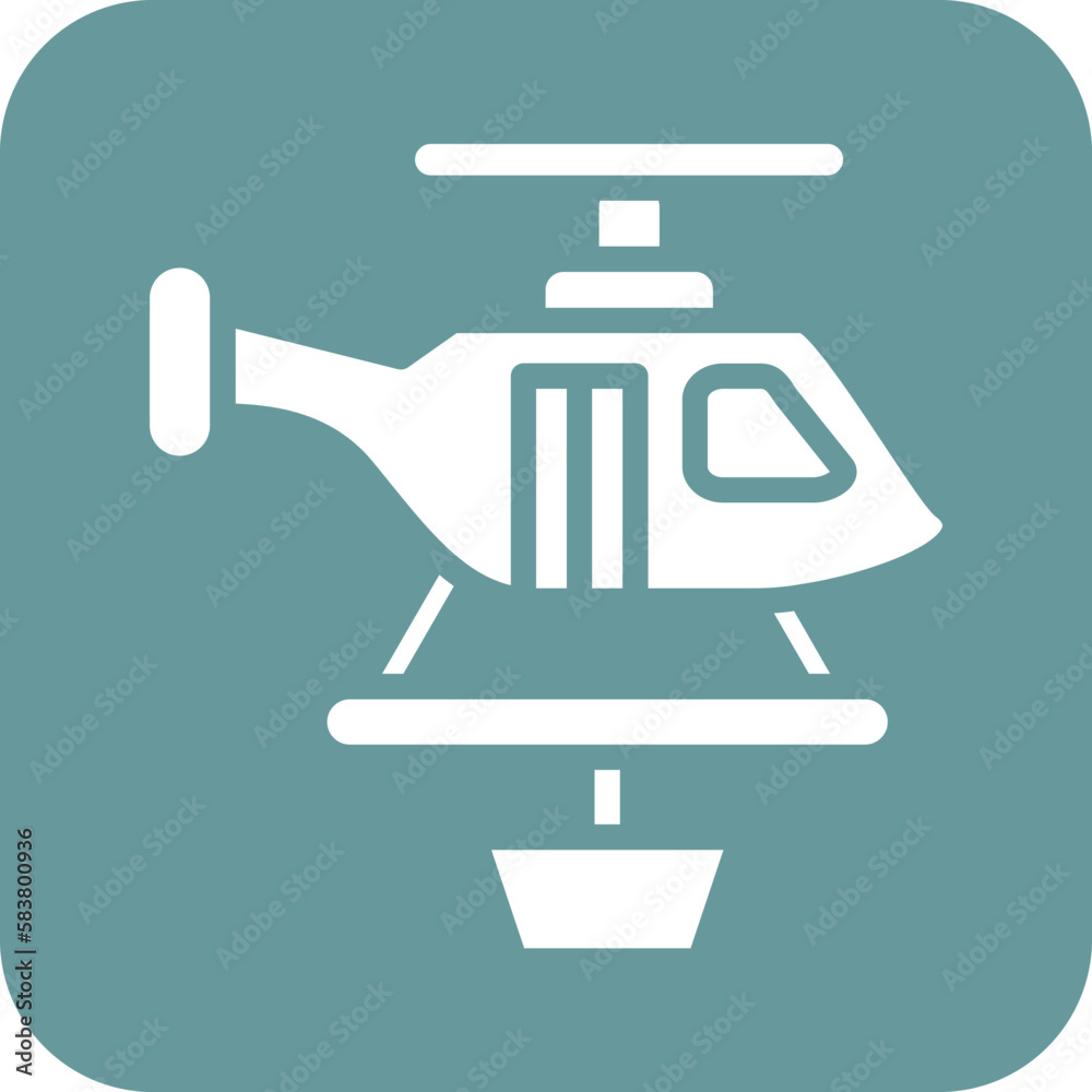 Vector Design Firefighter Helicopter Icon Style