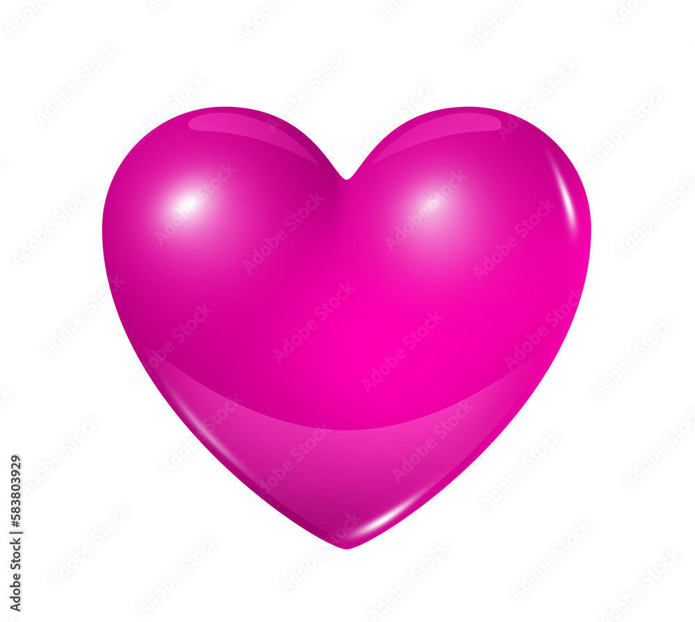 Pink Heart isolated on transparent background