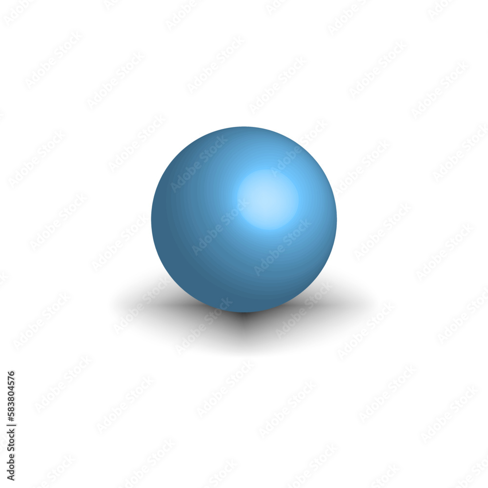 volumetric blue ball. Vector illustration.