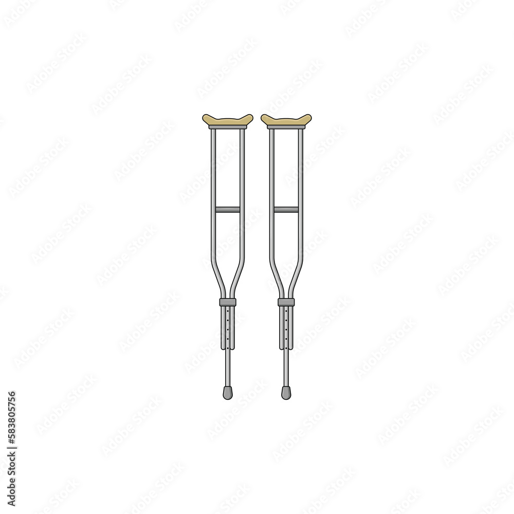 A pair of crutches icon isolated vector graphics A pair of crutches icon isolated vector graphics