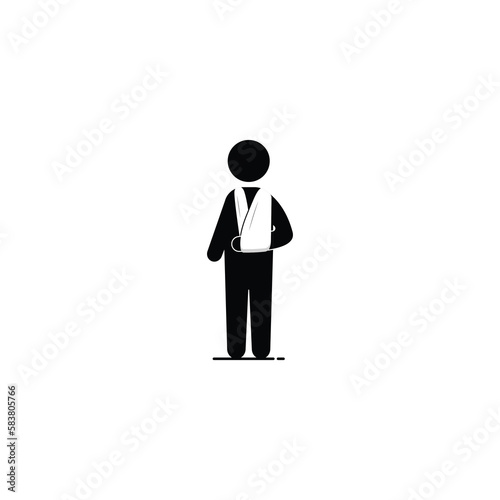 Injured arm icon isolated vector graphics
