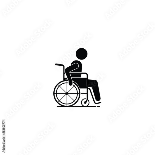 People on wheelchair icon isolated vector graphics