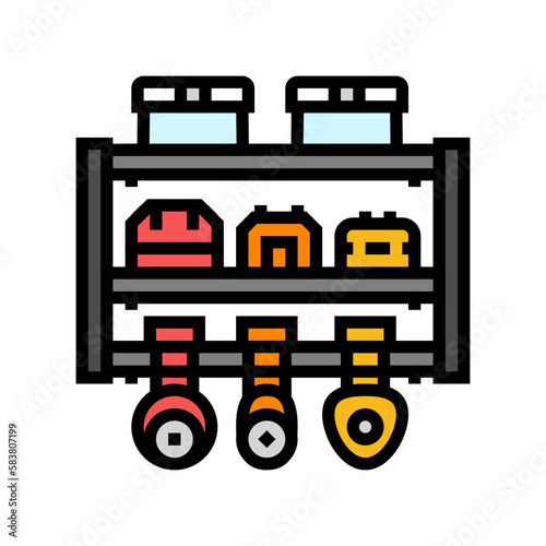 drill shelf garage tool color icon vector illustration