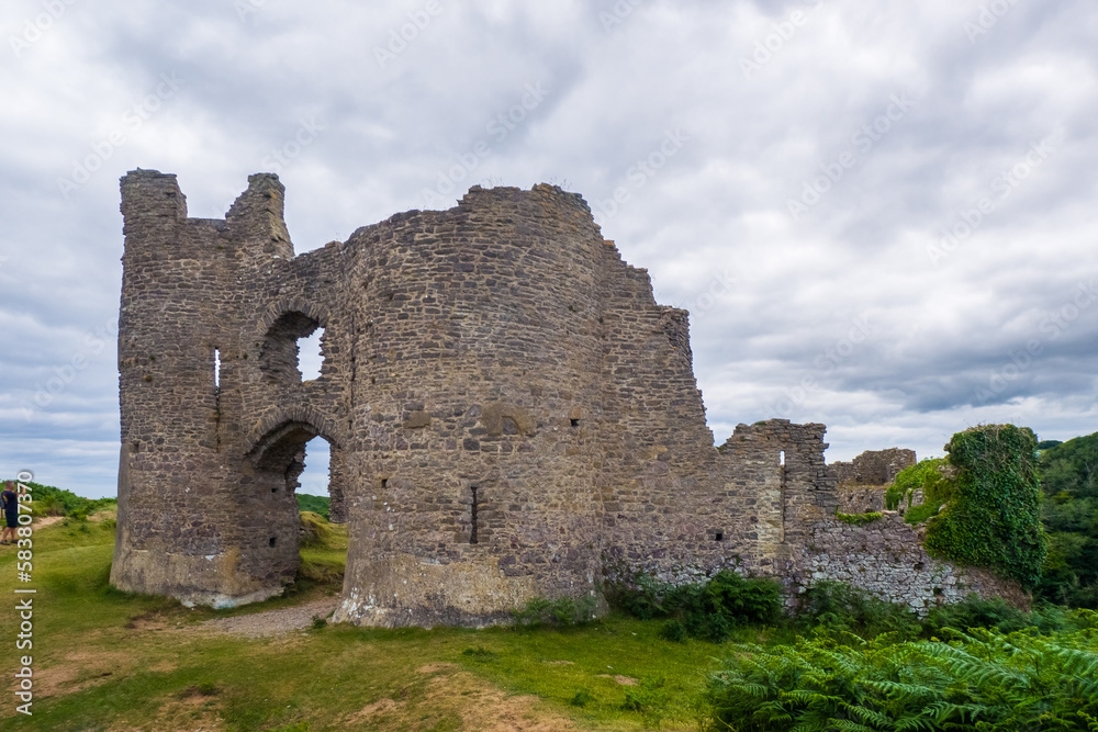 Wreckages of old castle (Wales, United Kingdom)