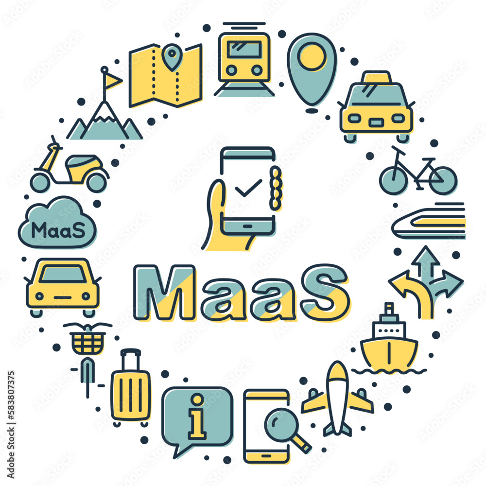 MaaS (Mobility as a Service) ロゴ MaaS (Mobility as a Service) ロゴ