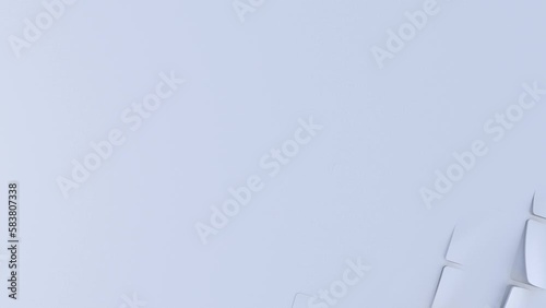 Animated white geometry background. 3d render, seamless loop