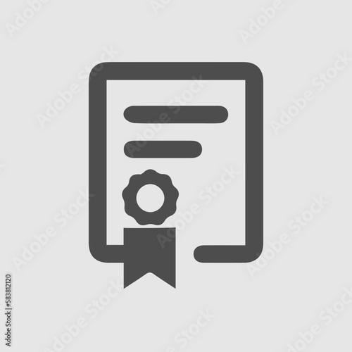 Certificate vector icon eps 10. Diploma simple isolated sign symbol.