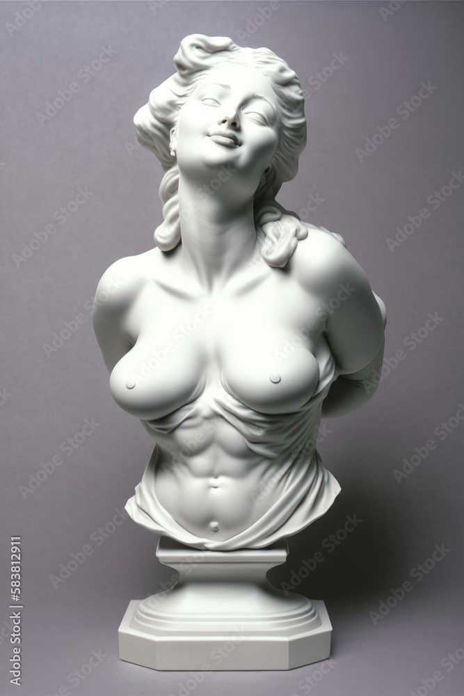 Statue of woman. Beautiful colorful 3d picture. Generative AI Statue of woman. Beautiful colorful 3d picture. Generative AI