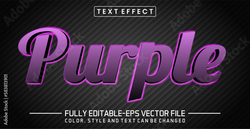 Purple text editable style effect