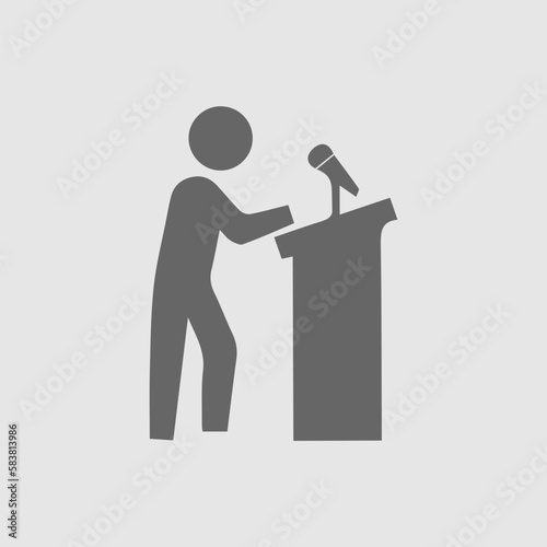Speaker on podium vector icon eps 10.
