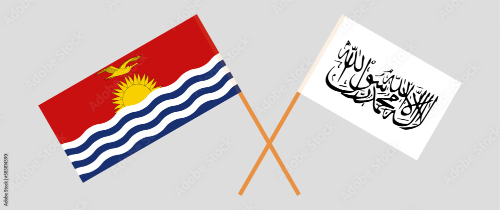 Crossed flags of Kiribati and Taliban. Official colors. Correct proportion Crossed flags of Kiribati and Taliban. Official colors. Correct proportion