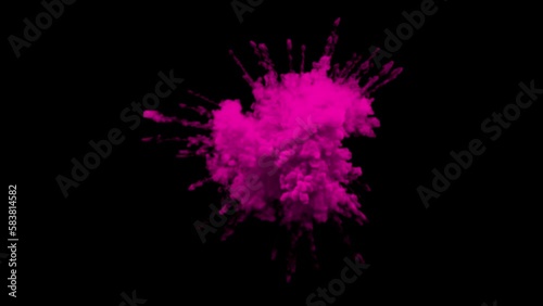 Color Blast explosion of smoke 4K, Holi celebrations,  Festival of Colours. Color powder blast effect, VFX green screen