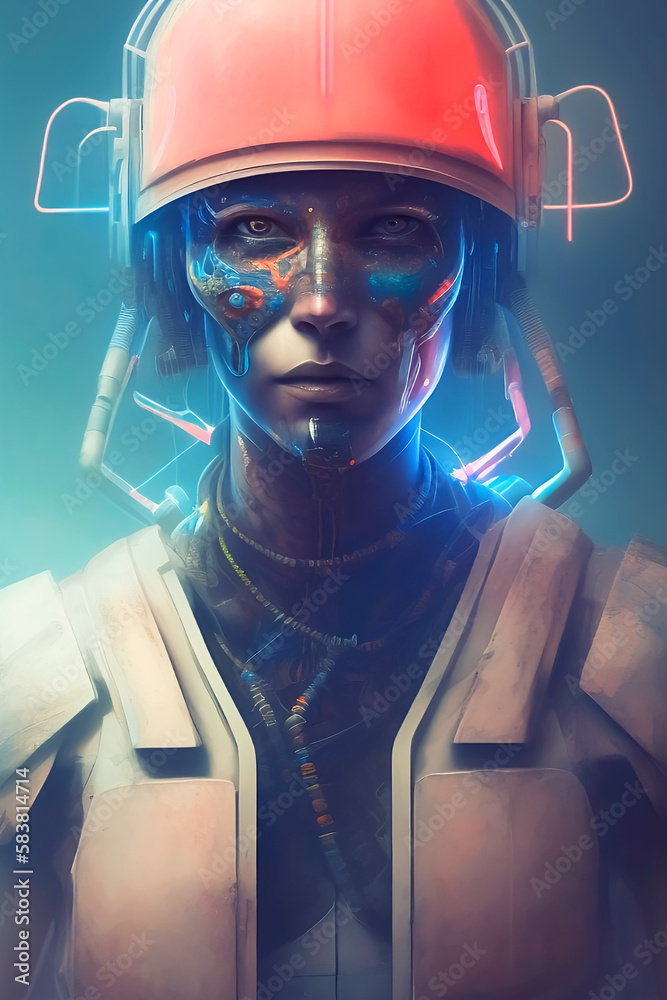 Lady futuristic cyborg - AI-Generated fine art Lady futuristic cyborg - AI-Generated fine art