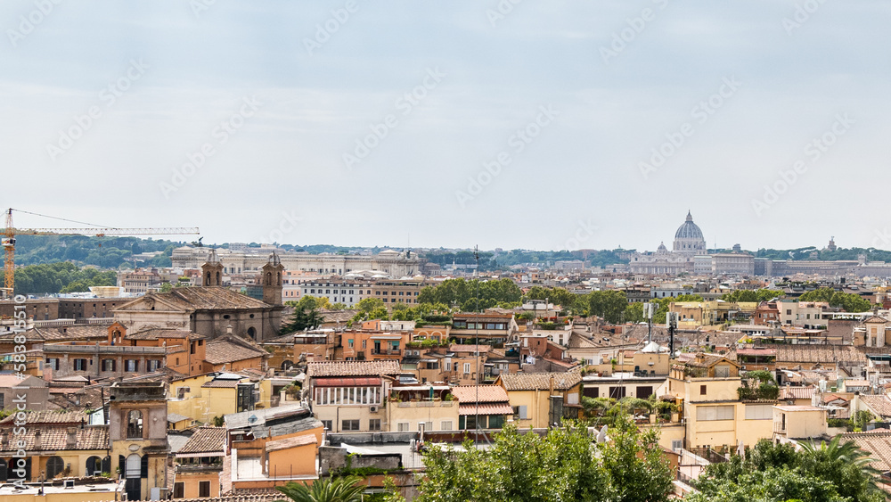 Rome, Italy - September 16, 2021: panoramic view on Rome
