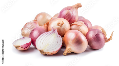 shallot. Fresh vegetables isolated on white background. Healthy food concept. Generative AI