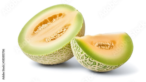 melons. Fresh vegetables isolated on white background. Healthy food concept. Generative AI