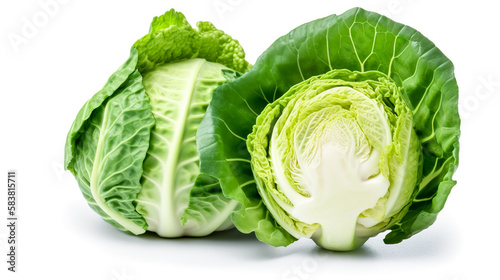 cabbages. Fresh vegetables isolated on white background. Healthy food concept. Generative AI