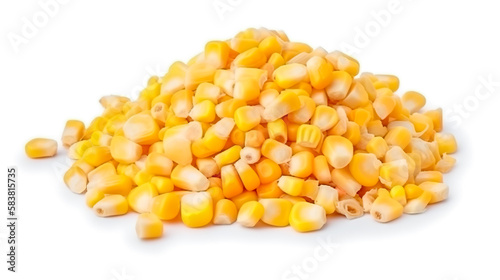corns. Fresh vegetables isolated on white background. Healthy food concept. Generative AI