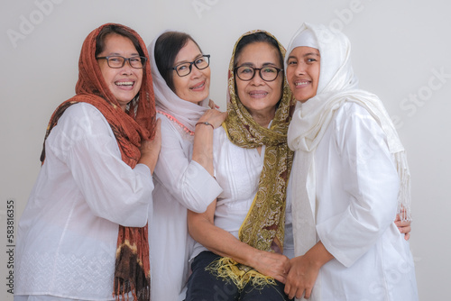 Portrait of Asian women getting together to celebrate Ramadan holiday photo