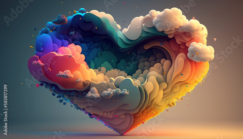 Heart Cloud Rainbow.Generative AI.