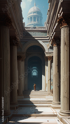 basilica di city illustration created with Generative AI technology