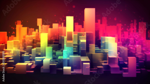 Modern hi-tech  science  futuristic technology concept. Abstract digital high tech city design Background. Generative AI