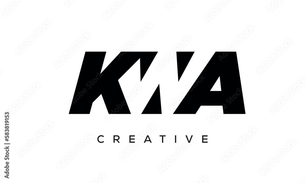 KWA letters negative space logo design. creative typography monogram vector	 - obrazy, fototapety, plakaty 