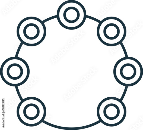 Tambourine line icon. Simple element from musical instruments collection. Creative Tambourine outline icon for web design, templates, infographics and more