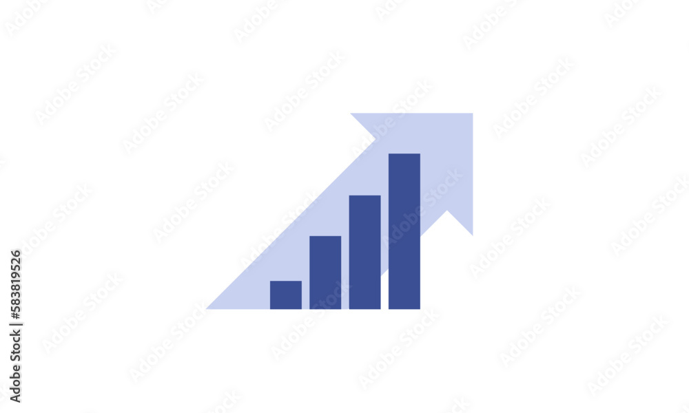 growth bar graph icon, Up arrow logo. Business Chart concept Vector illustration growth bar graph icon, Up arrow logo. Business Chart concept Vector illustration