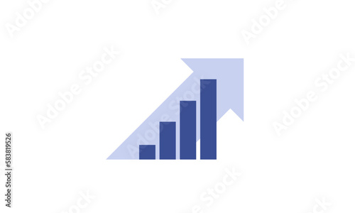 growth bar graph icon, Up arrow logo. Business Chart concept Vector illustration
