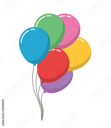 Colorful Balloons. Celebration Party Decorations	
