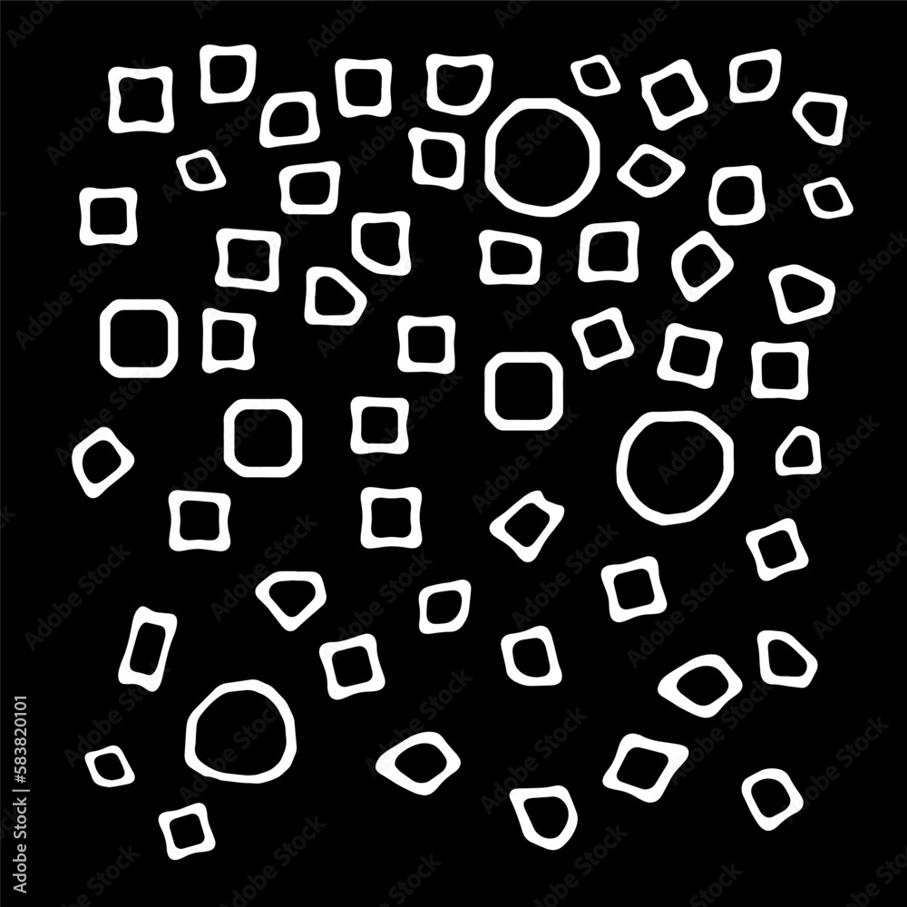 Vector abstract white pattern on black background.