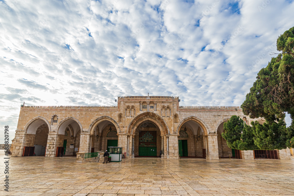 The Al-Aqsa Mosque in the old town of Jerusalem