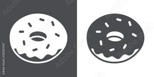 Icono de silueta de donut con glaseado y toppings