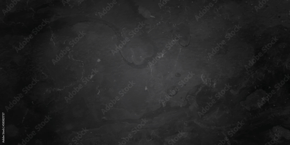 Dark black and stone grungy wall backdrop background. Blank black concrete texture surface background. dark texture chalk board and black board background.	

