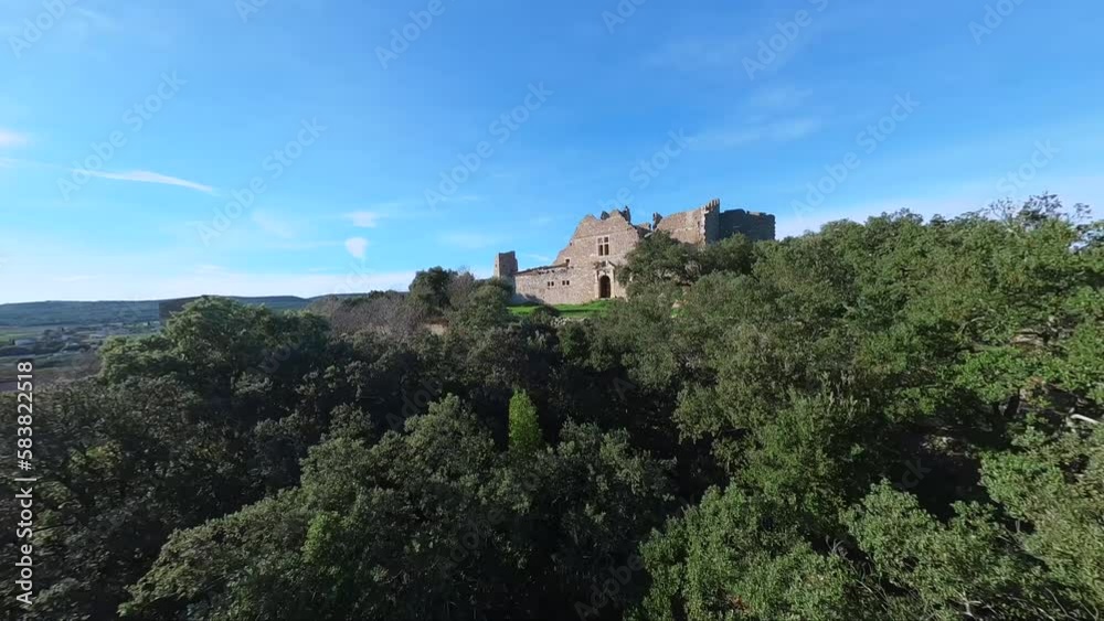 Forest Canopy Flight to Unveil a Ruined Castle in Southern France Forest Canopy Flight to Unveil a Ruined Castle in Southern France