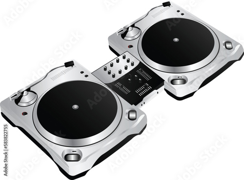 Switcher turntable for electro music vector illustration.