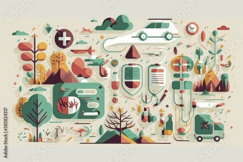 Medical equipment. Healthcare conception tools. Beautiful illustration picture. Generative AI
