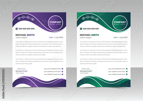 Corporate Business Style Letterhead Design Vector Template