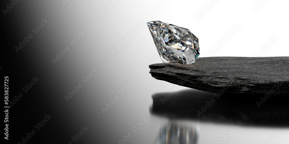 A large perfect cut diamond. 3d rendering