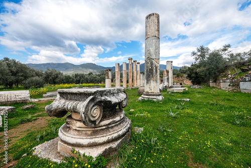 Nysa Ancient City history BC. It is based on the 3rd century. It was built by I. Antiochos Soter and was founded in the name of his wife Nysa. photo