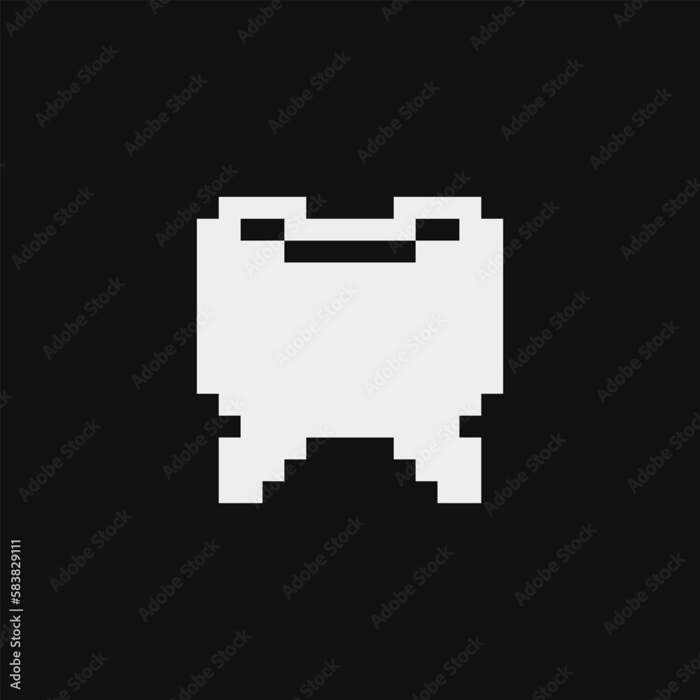 Tooth pixel art icon. 1-bit. Design stickers, logo, app, anatomy, science, medicine, education. Isolated vector illustration. Tooth pixel art icon. 1-bit. Design stickers, logo, app, anatomy, science, medicine, education. Isolated vector illustration.