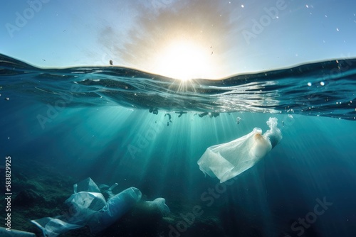 Plastic Swimming in the Ocean - Environmental Pollution