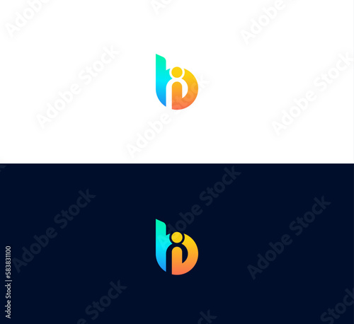 BI, IB letter logo on white background.