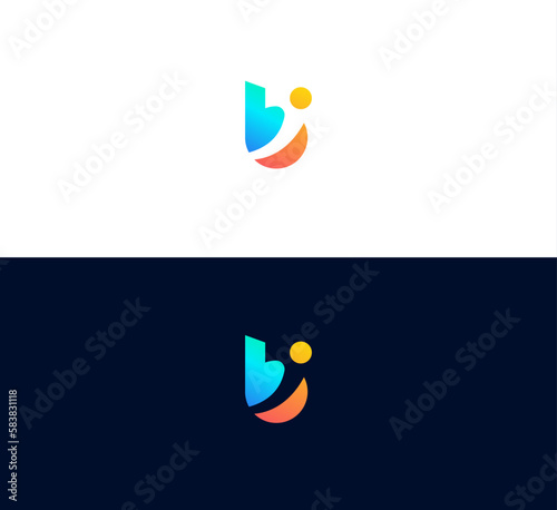 BI, IB, B letter logo on white background.