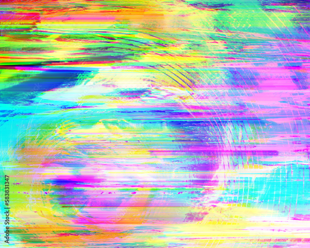 Glitch Art, Data Error, Pixel Sorting. Colorful Abstract Background ...